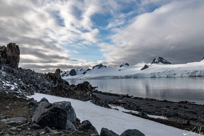 Best scenic photo of snow covered mountains and silvery sea waters, Half moon island