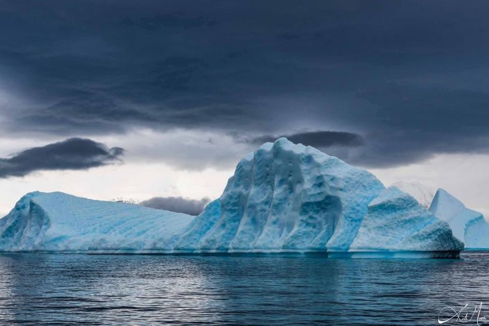 Best photo of an blue iceberg near Cuverville island