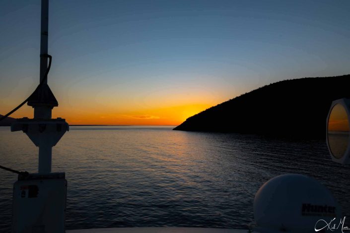 Beautiful sunset photo taken from a ship's deck